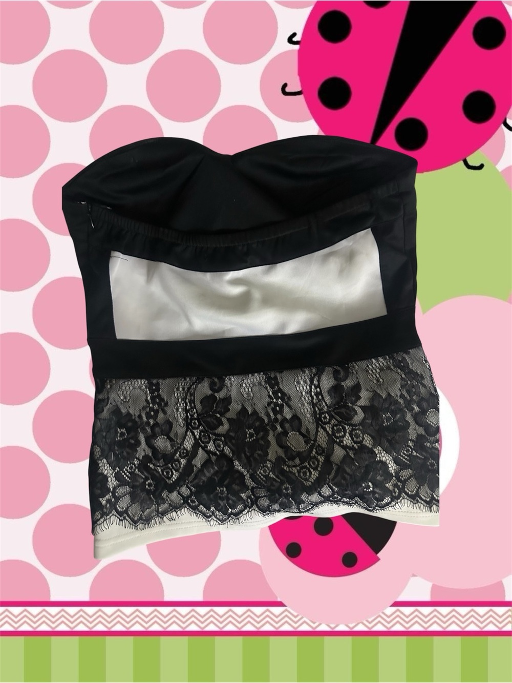 Body central Black Lace Strapless Bustier Top - Picture 2 of 3